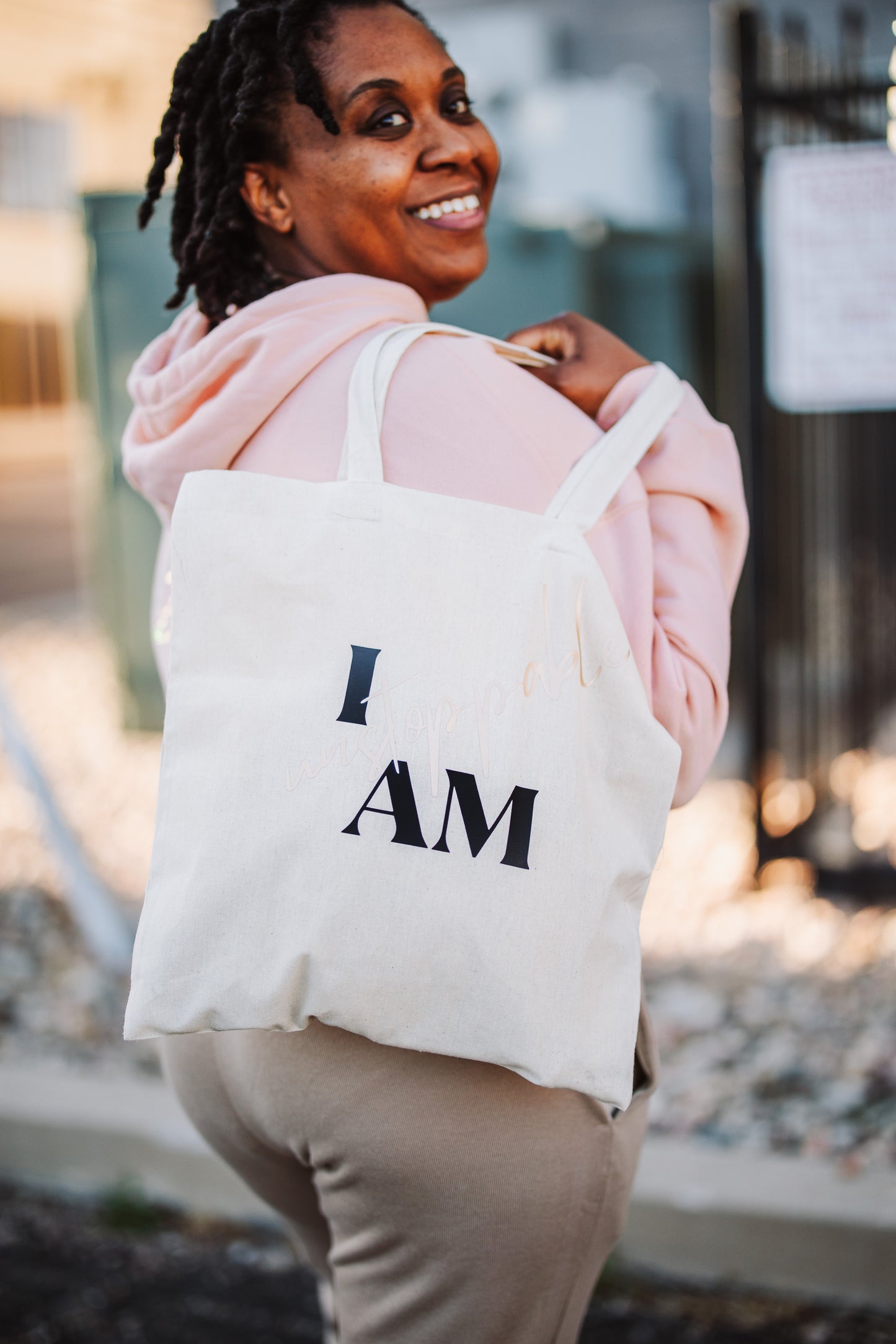 I Am Unstoppable tote